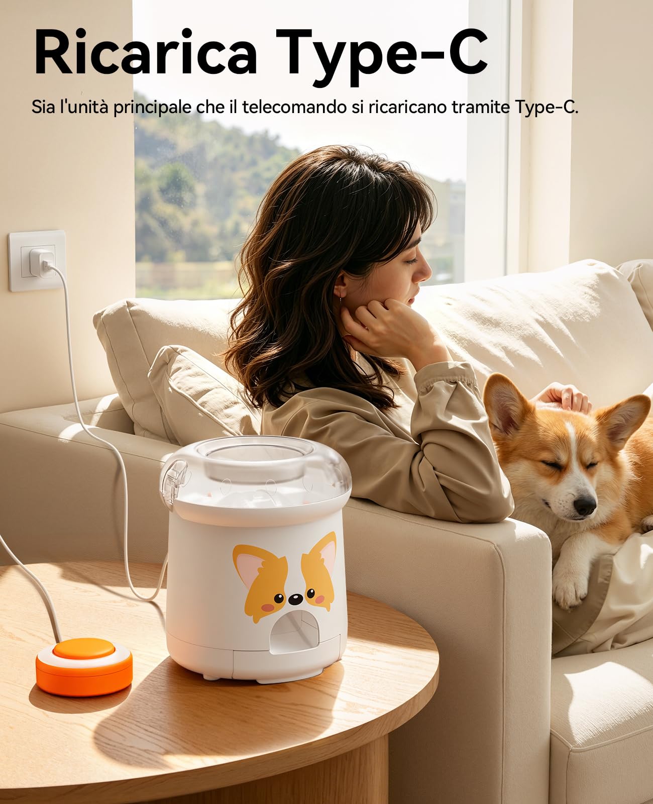 ROJECO Gioco Puzzle per Cani e Gatti, Distributore di Crocchette Interattivo con Telecomando 30m, Registrazione Vocale, Capacità 300ml, Ricaricabile USB-C, Anti-Noia e Stimolazione Mentale