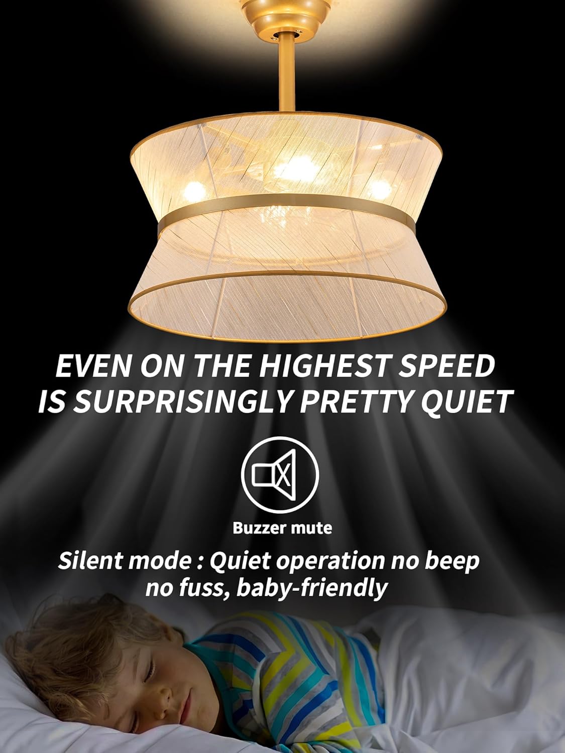 20" Flower Ceiling Fans with Lights and Remote,Boho Chandelier Fan with 6 Speeds,Gold Fandelier for Bedroom,Dining Room,Nursery(Timing,Adjustable Height,4-Light)