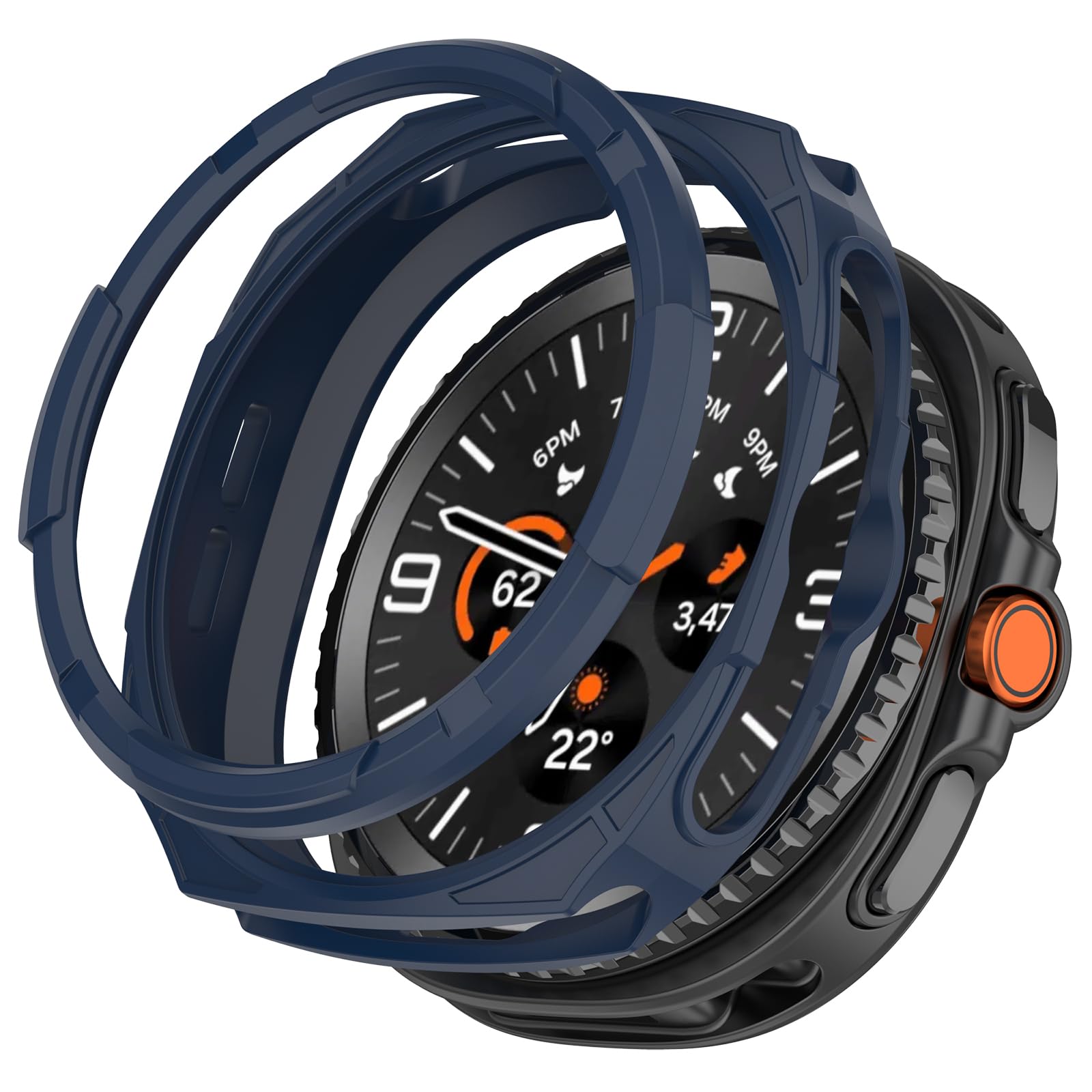 Confezione da 5 pellicole protettive per lo schermo per Samsung Galaxy Watch 8 Classic, custodia a bordo pieno con anello di lunetta protettiva