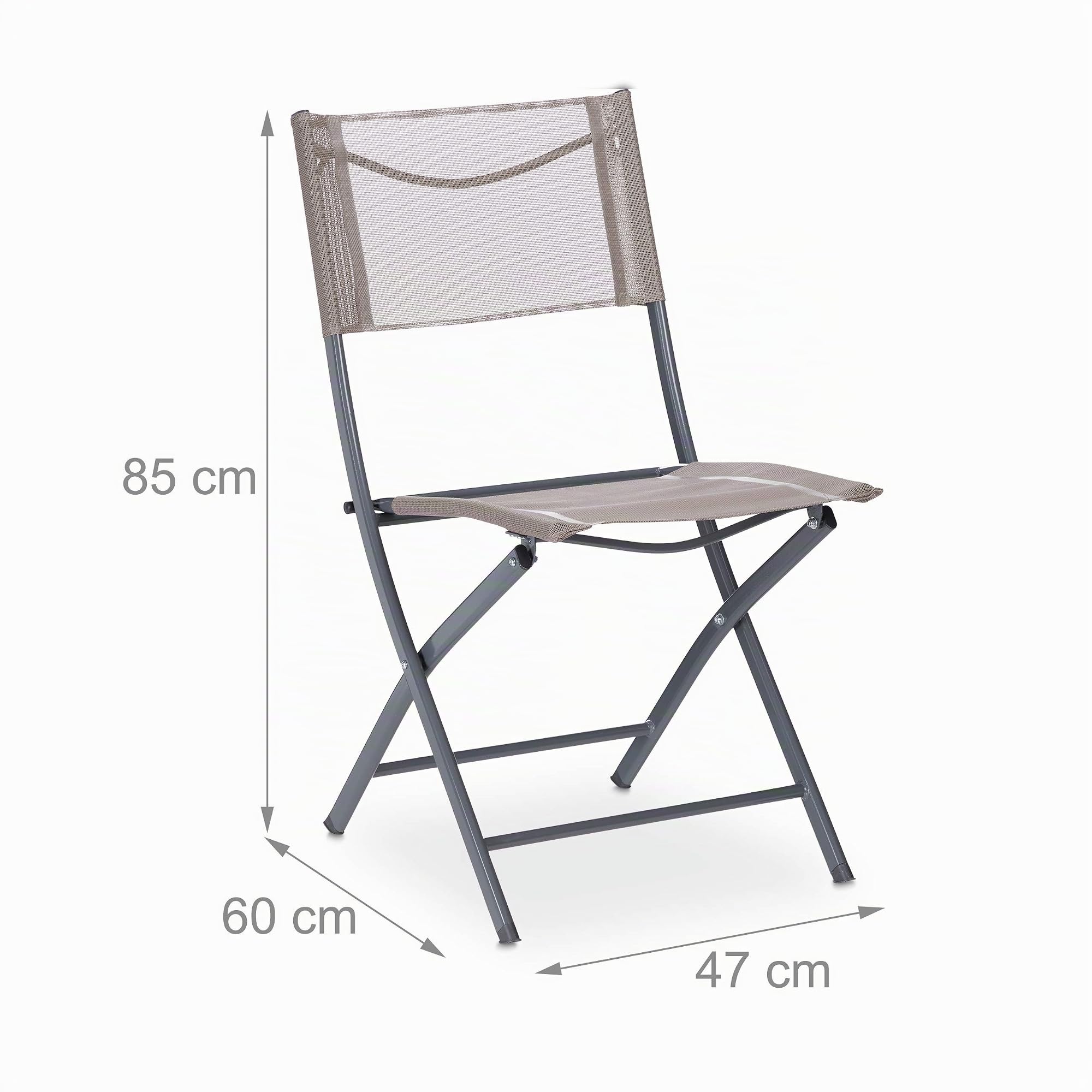 Relaxdays Gartenstuhl 2er Set, Klappstuhl für Balkon, Terrasse, braun