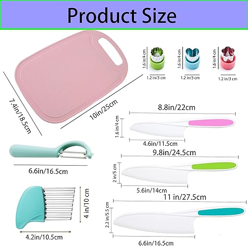 Miniatura 5 de Juego de 9 cuchillos para niños, cuchillos seguros para niños, herramientas de cocina Montessori para niños pequeños, juegos de cocina para niños,