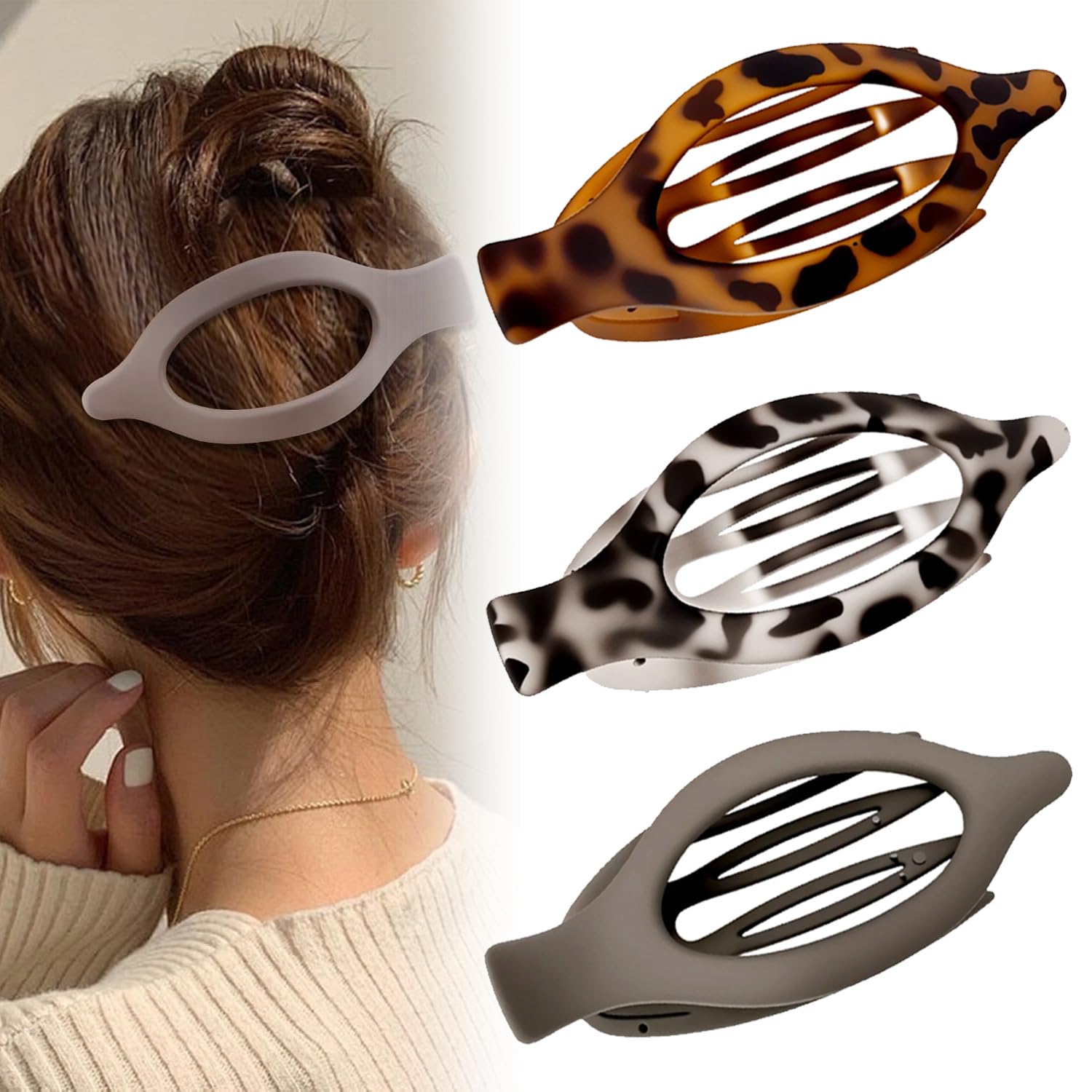 Flat Hair Clips for Women Flat Claw Clips Duckbill Hair Clips for Thick or Thin Hair No-Slip Grip