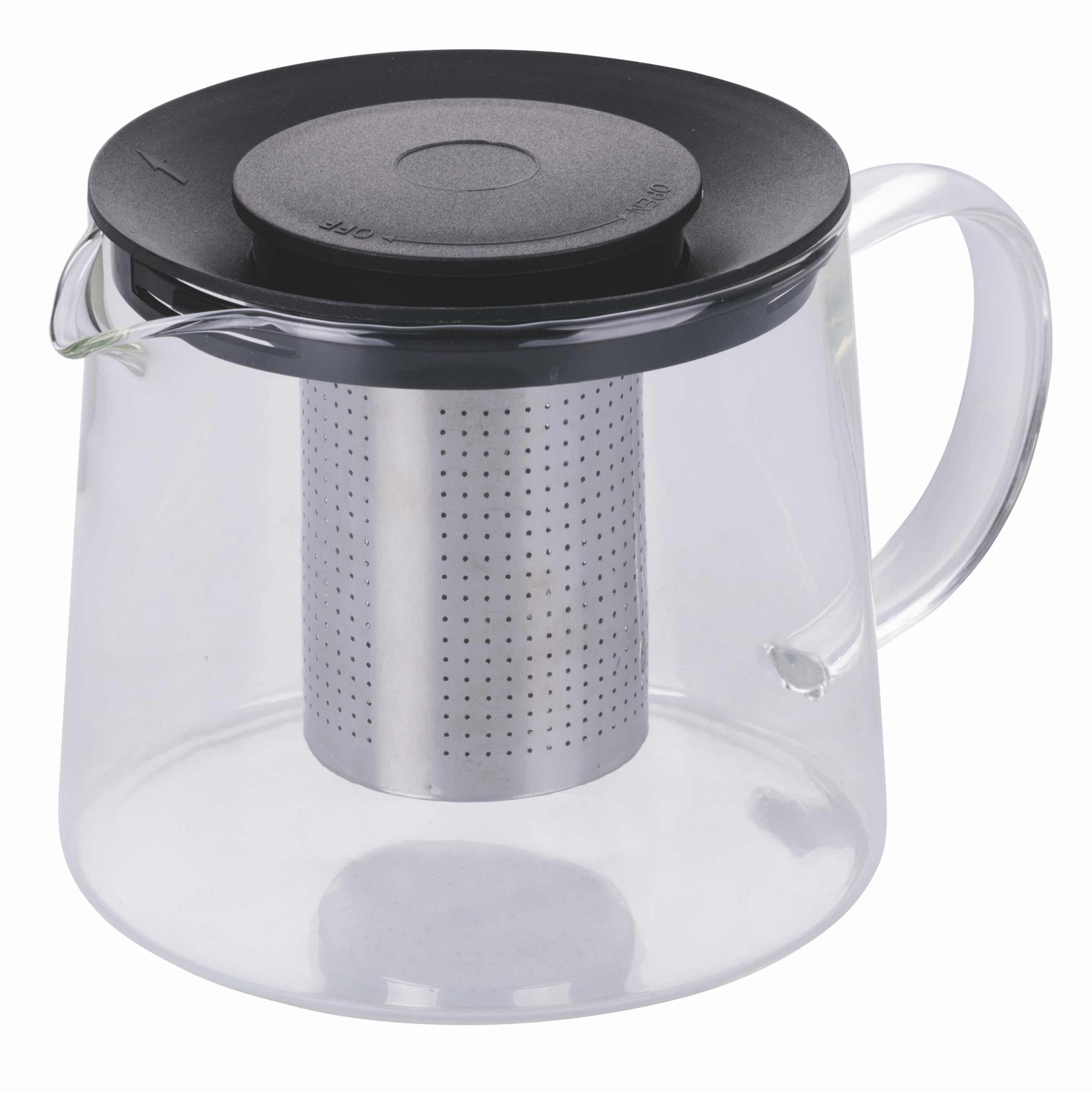 GALILEO Théière ronde 1 L avec infuseur en verre borosilicate, OuiChef