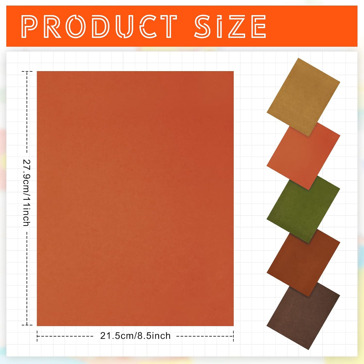 Sinmoe 100 Sheets 5 Shades Cardstock Paper 8.5 x 11 Inches 180gsm Solid Core Printer Paper for Scrapbooking DIY Arts Crafts Making School Office Home Supplies(Autumn Color) image 2 of 6 B0C1NFDD7D