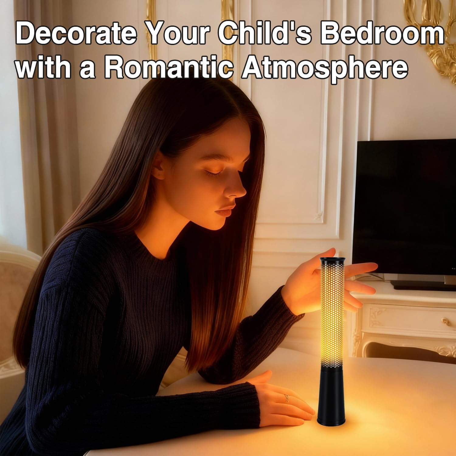 LED Candle Light for Home Party Decor, Rechargeable Flame Lamp for Garden/Camping, Dimmable Flameless Candle Lamp for Halloween Christmas Decoration (2 Pack)