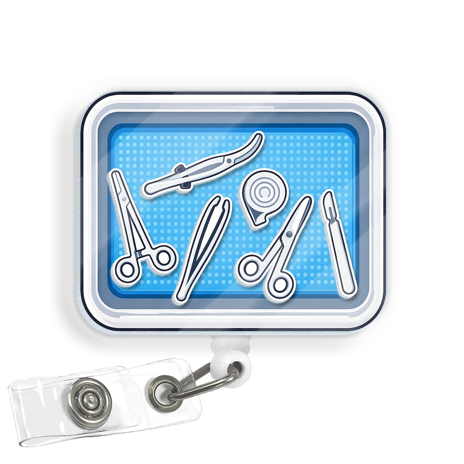 Badge médical enrouleur rétractable plateau stérile idée cadeau soignant - 8