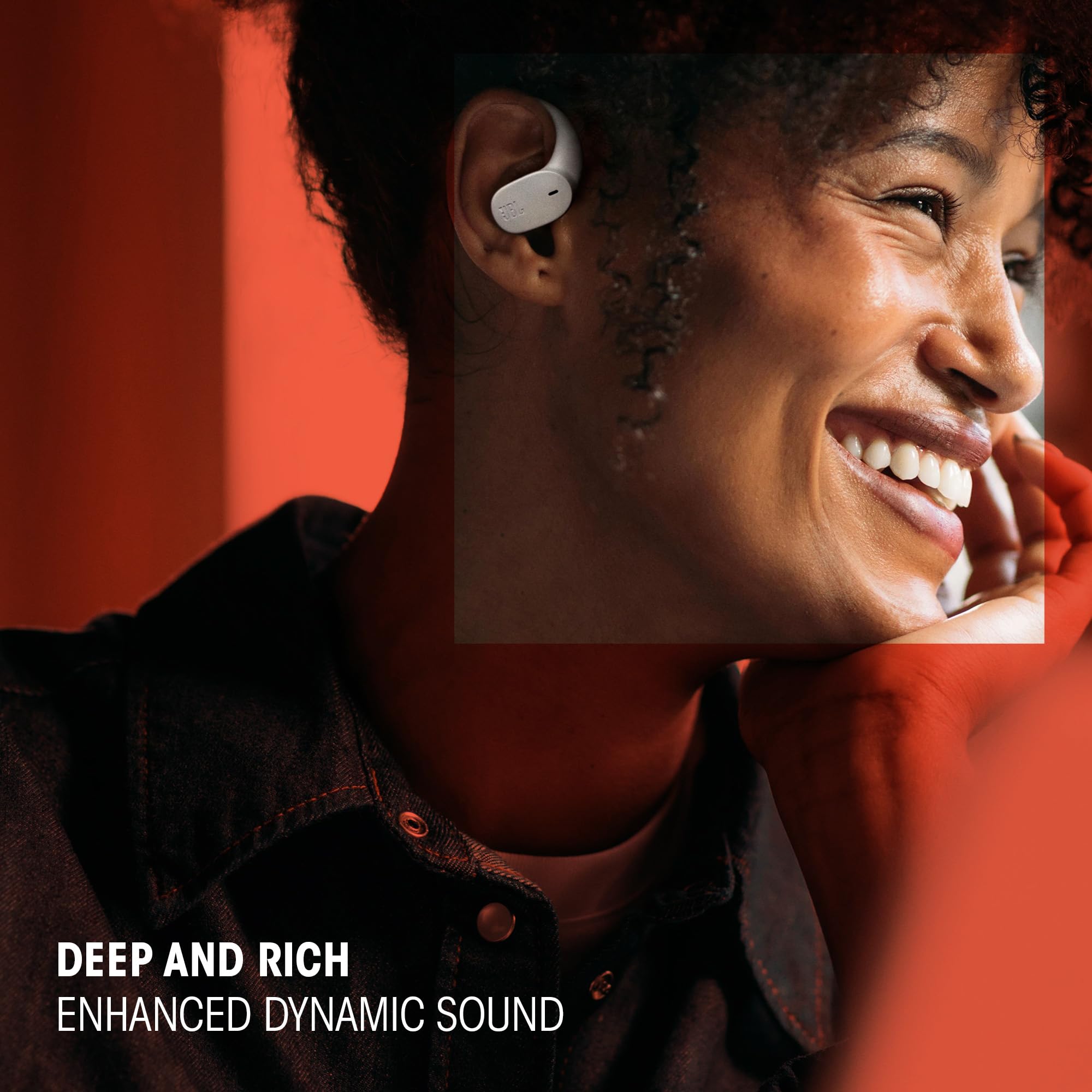 JBL Sense Lite True Wireless écouteurs Ouverts sans Fil, Conception Crochet d'oreille, Conduction aérienne, JBL OpenSound, 32 h d'autonomie, étanches IP54, compatibles avec JBL Headphones, Noir