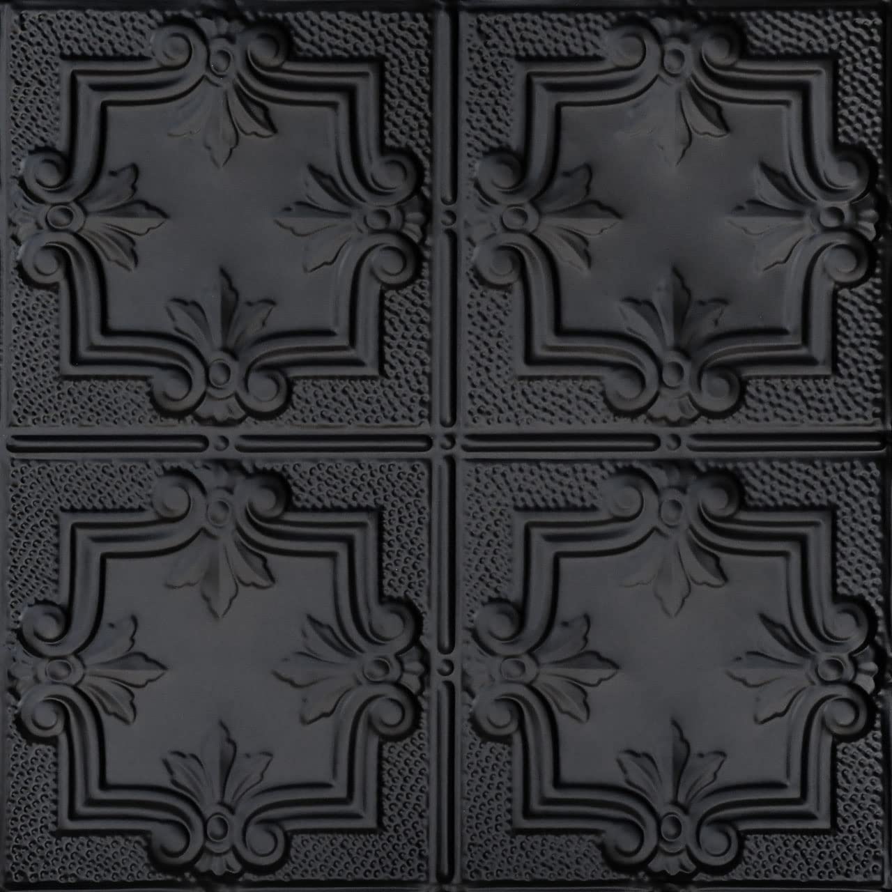 Shanko SKPC321-bk-24x24-D-12 Antoinette Stamped Metal Lay-in Tin