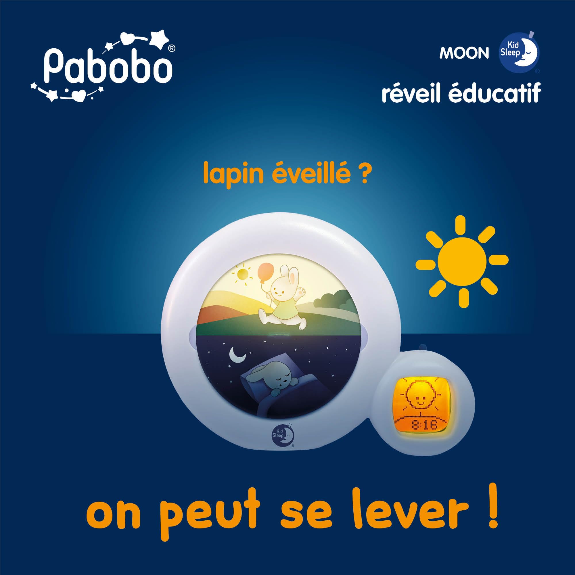 Claessens' Kids Kid'Sleep Moon Sleeptrainer lampka nocna, biały/niebieski