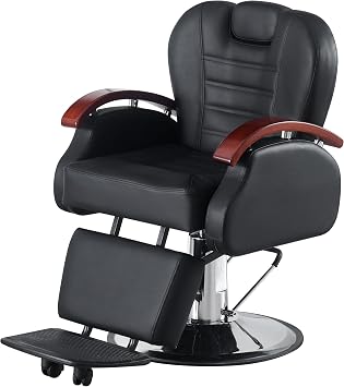 LSLIFE Salon Barber Chair, Reclining Professional Hairdressing Chair Haircut 360 Degree Swiveling Height Backrest Adjustable Hydraulic for Beauty Salon Barber Shop
