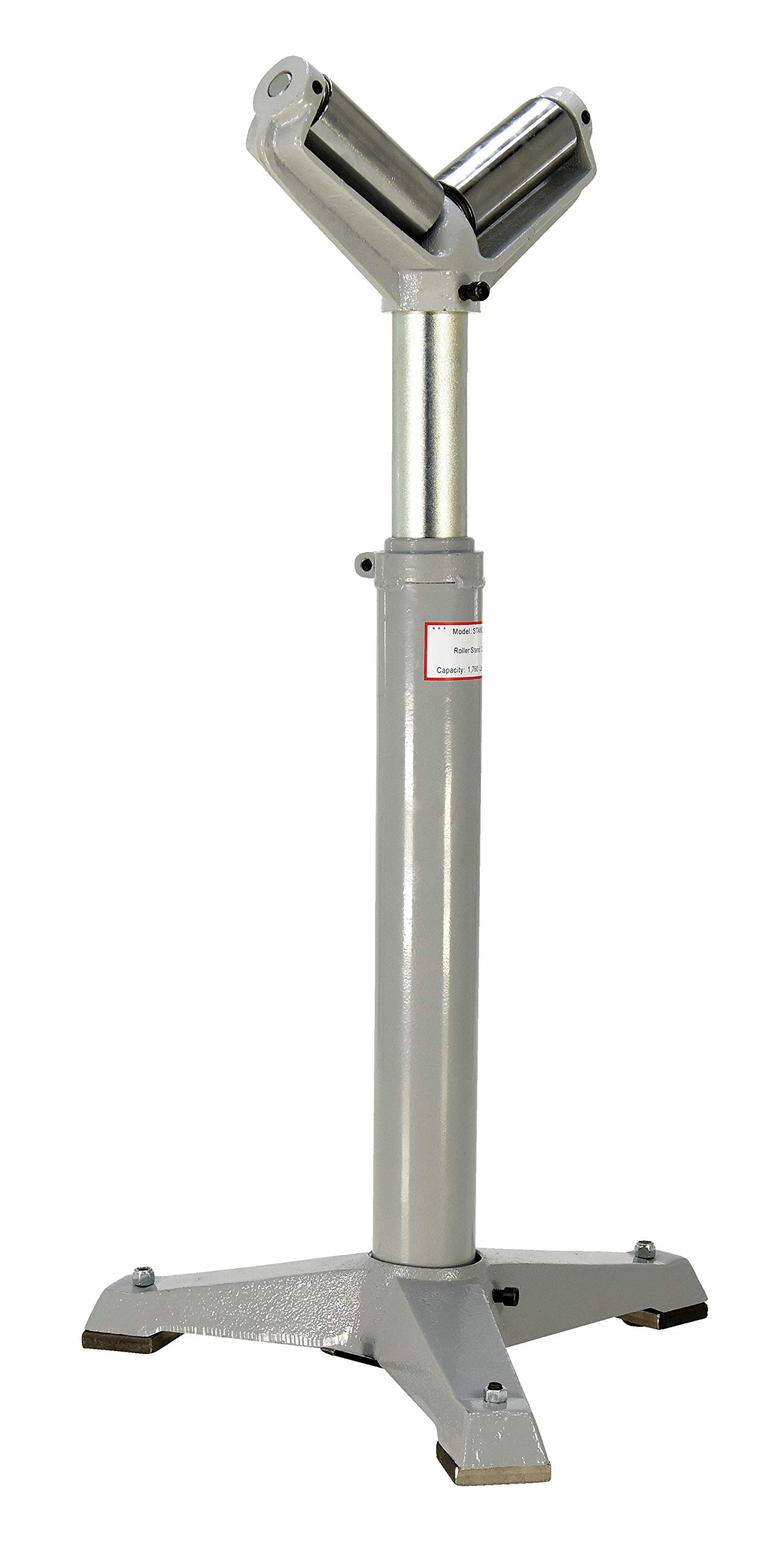 Vestil Stand-G-V-HP Steel V Roller Stand 33 in. to 43 in. Raised Height 1,760 Lb. Capacity Gray