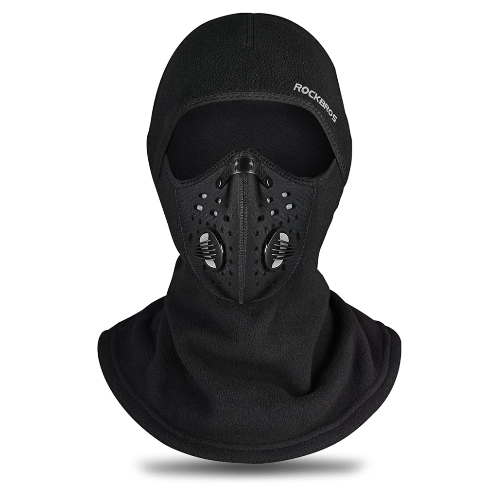 ROCKBROS Balaclava Winter Motorbike Face Mask Ski Mask For Men Women Windproof Full Face Protection Neck Warm Balaclava For Cycling, Racing, Skiing, Helmet, Outdoor Sports Black