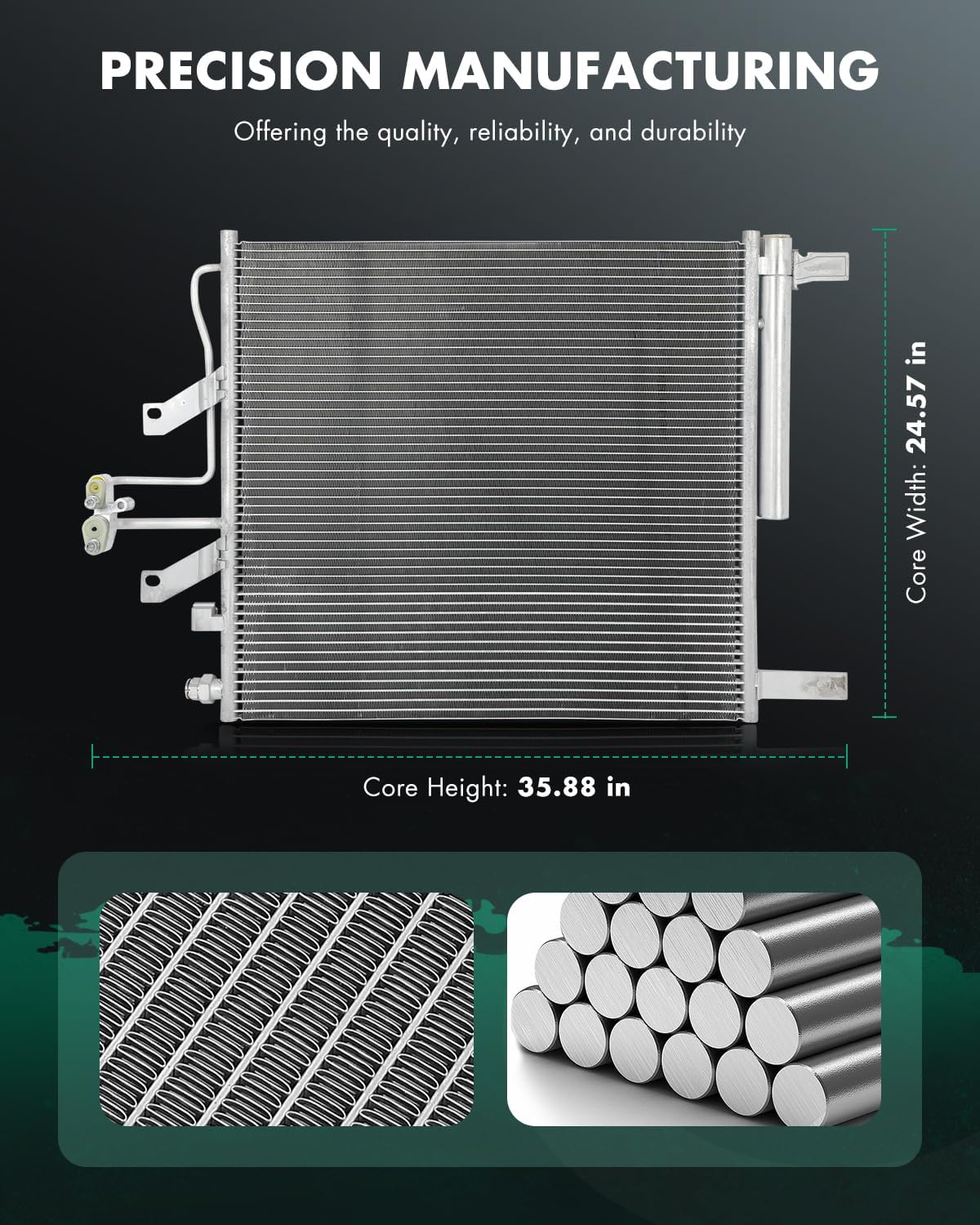 SCITOO A/C Condenser for 2020-2022 for Ram for 1500 3.0L 2019-2022 for Ram for 1500 3.6L 2019-2022 for Ram for 1500 5.7L 2021-2022 for Ram for 1500 6.2L 2021 for 1500 Classic 3.6L Replace 30129