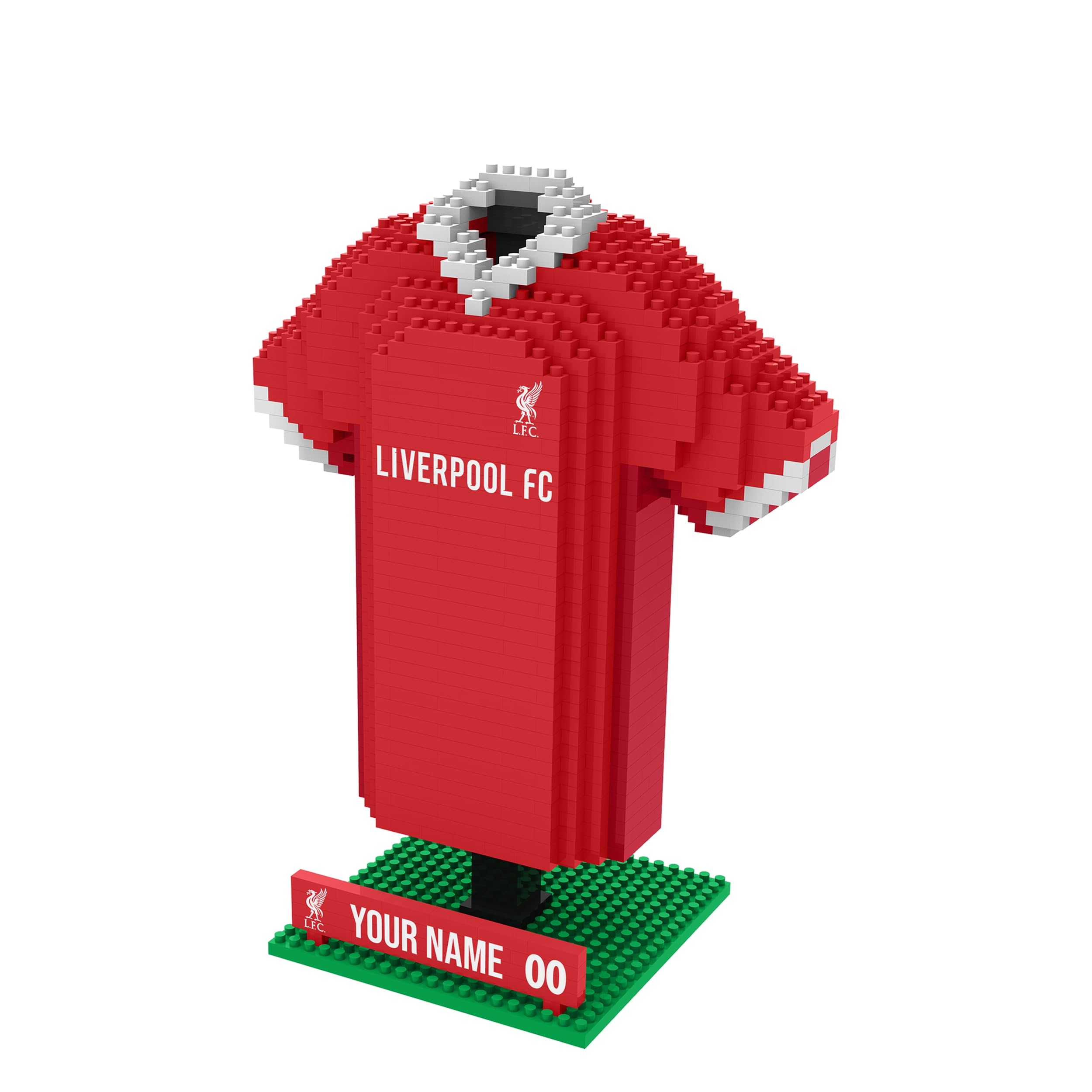 FOCO Officially Licensed Personalised Football BRXLZ Desk Shirt 3D Bricks Building Construction Toy (Liverpool FC (861 pieces))