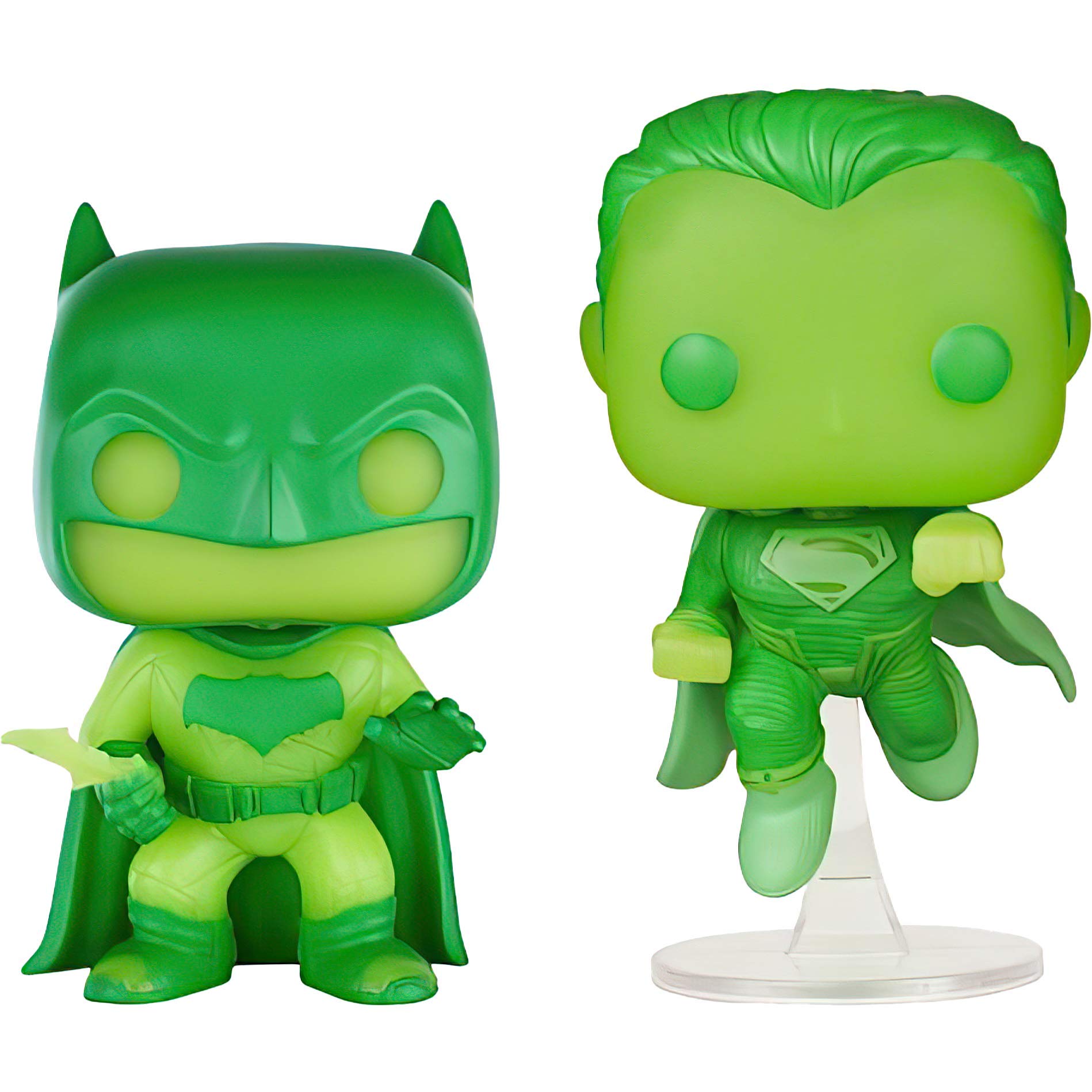 Batma n & Superma n [Glow-in-Dark] (Walmart Exc): P o p ! Heroes - Figura de vinilo con 1 protector compatible (06544 - B)