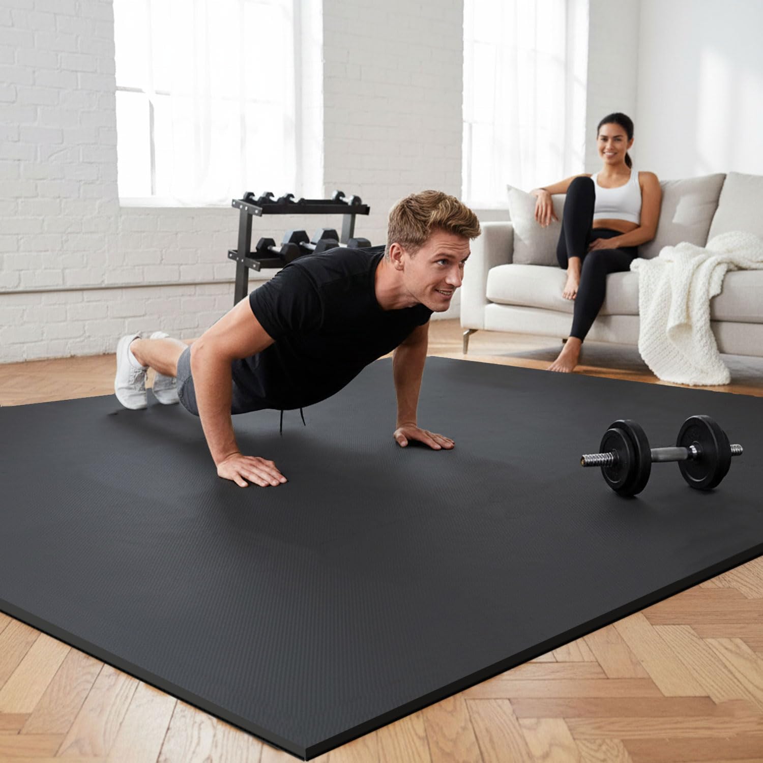eyepower 1,7 m² mata ochronna na pod?og? Fitness 18 p?yt pod?ogowych 30 x 30 Homegym mata do fitnessu mata pod?ogowa do si?owni, sprz?t fitness, mata izolacyjna do bie?ni, roweru, urz?dzenia