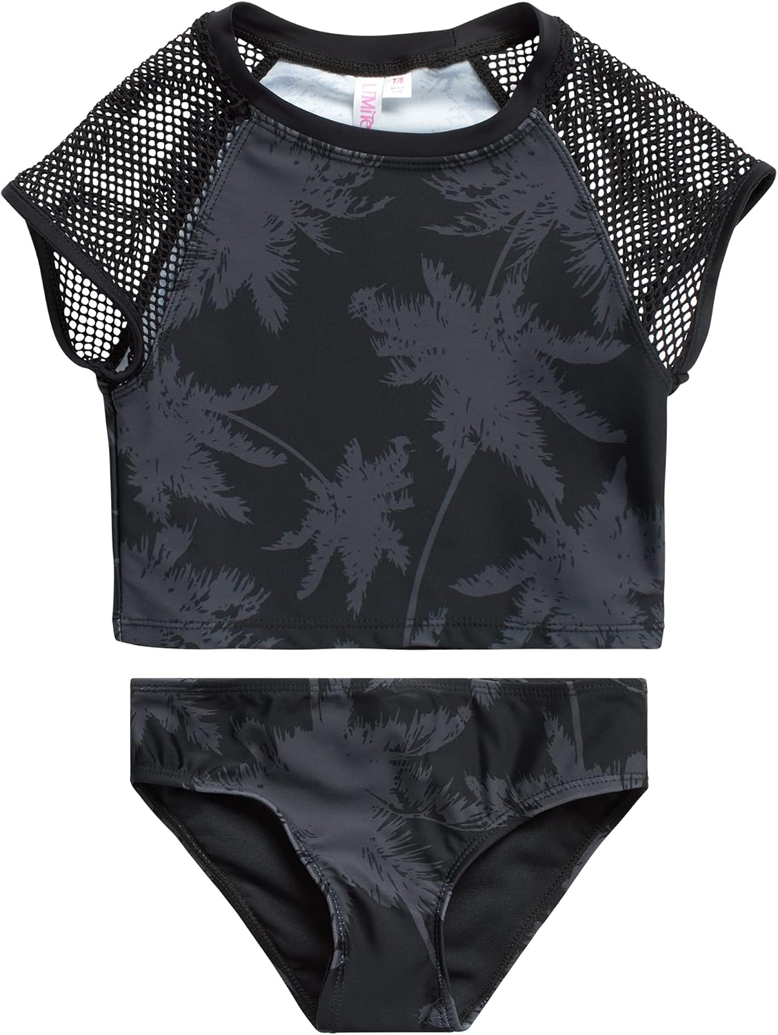 Limited Too Girls' Rash Guard Set - UPF 50+ Two-Piece Swim Shirt and Bikini Bottom (2T-6)