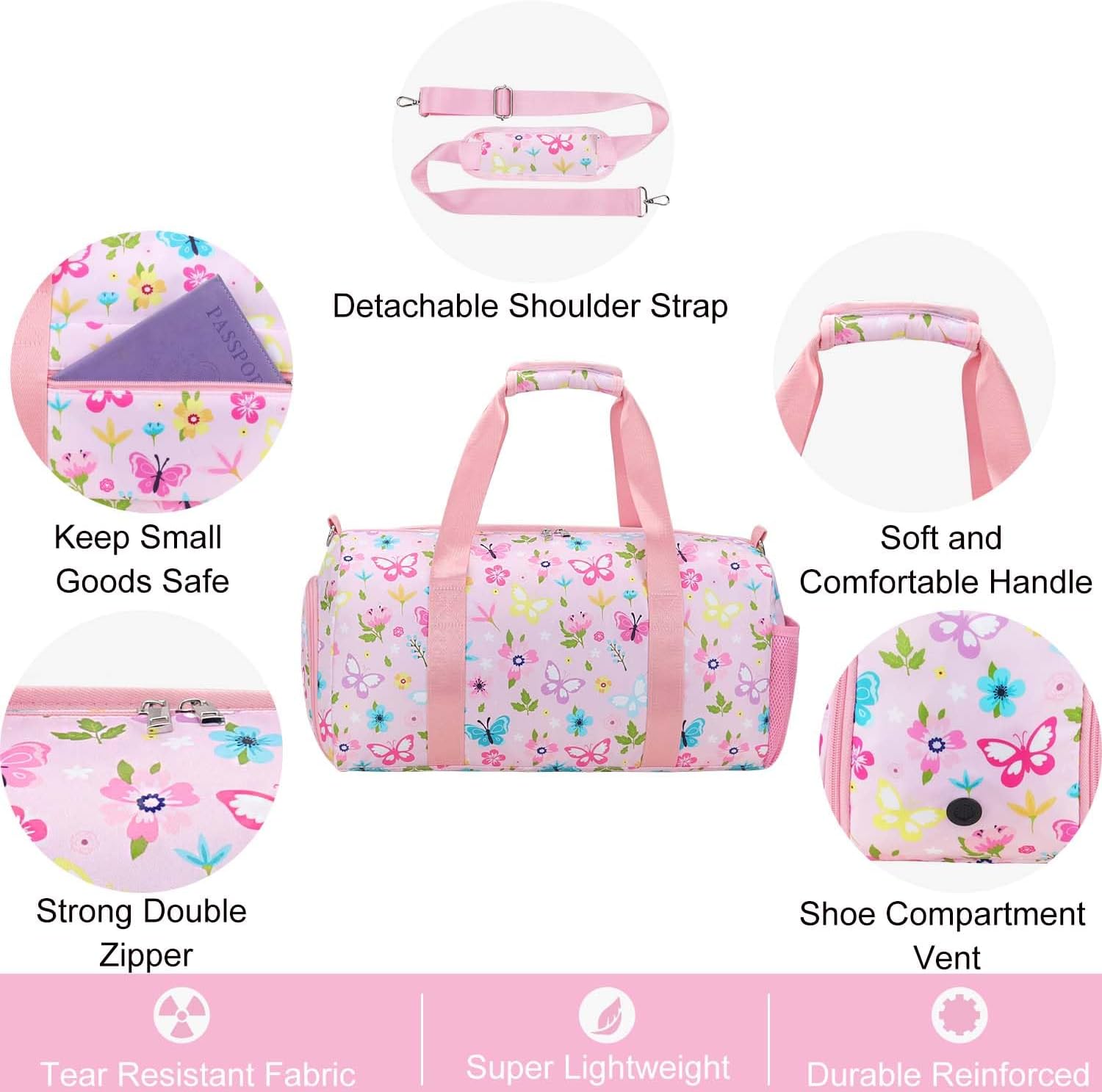 Gym Travel Duffle Bag for Girls - Gymnastics Sports Dance Bag with Shoe Compartment & Wet Pocket Starry Sky Kids Travel Bag Teens Weekender Sleepover Carry On Bag - Image 6