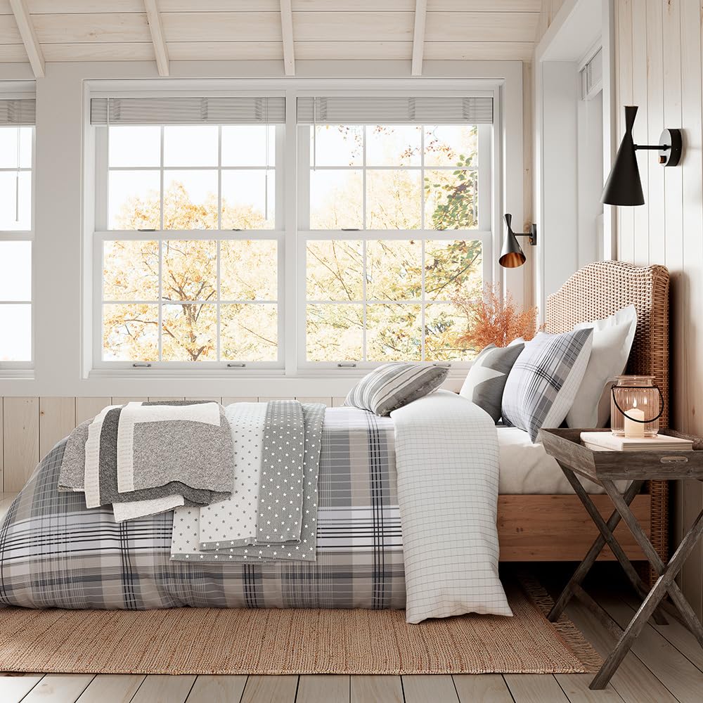 'Brushed Check' Cotton Duvet Cover Set