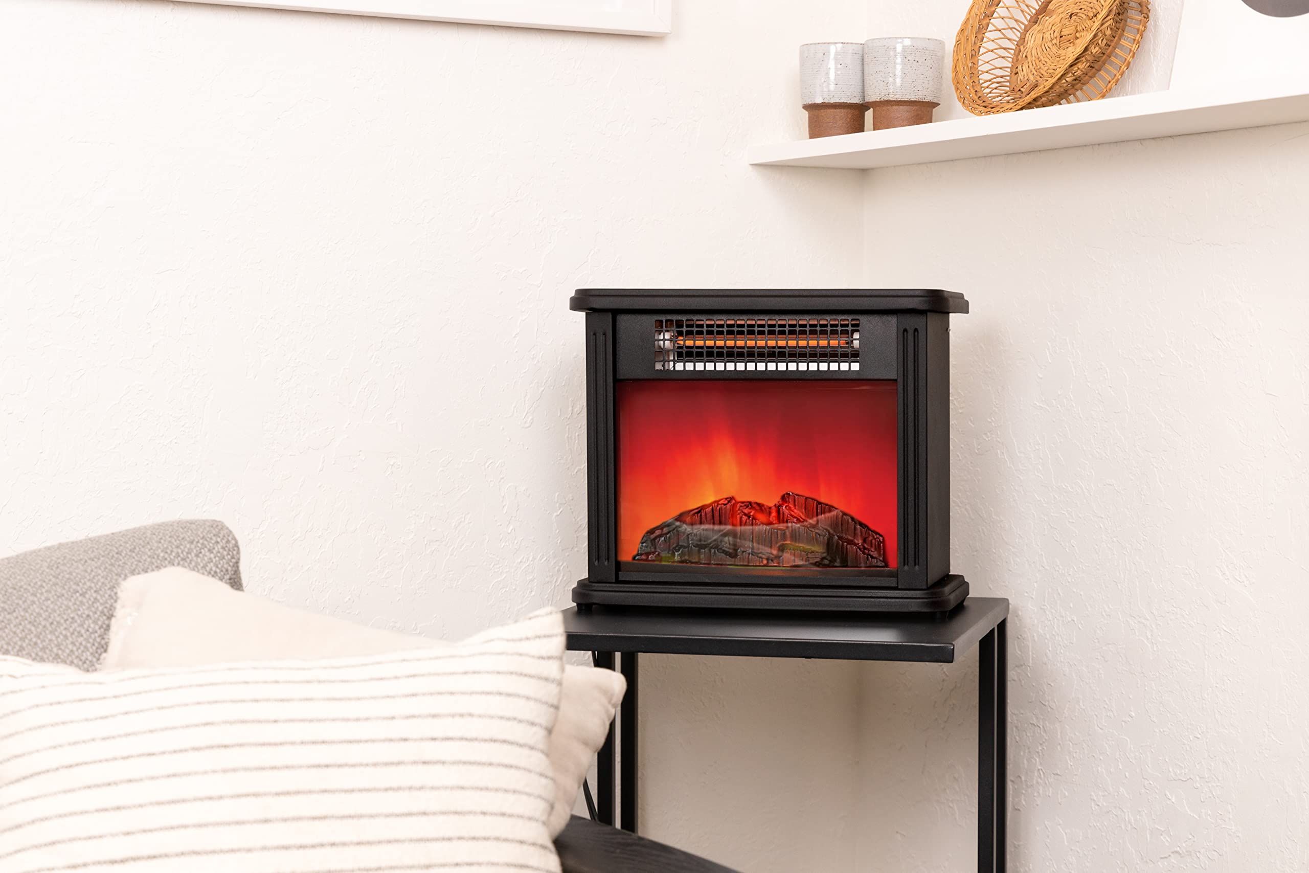 Amazon.com: Comfort Zone CZFP20M 350/700-Watt Mini Electric Fireplace  Heater with 3D Simulated Ember Flame, Built-in Handle, Stay-Cool Body,  Overheat Protection, and Safety Tip-Over Switch : Home u0026 Kitchen