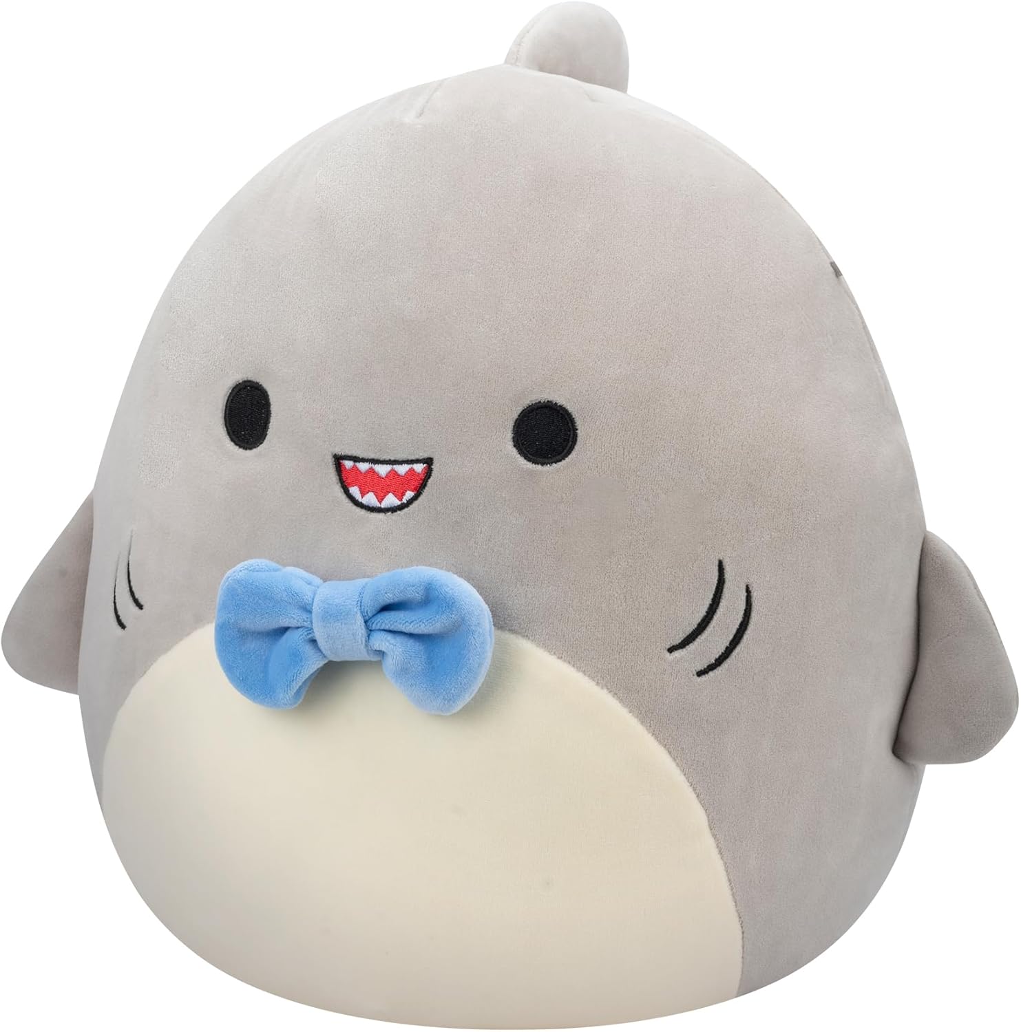 Size 7.5 Color Grey Squishmallows SQCR05379 7.5-Inch-Gordon The Grey Shark with Blue Bowtie, Multicolour