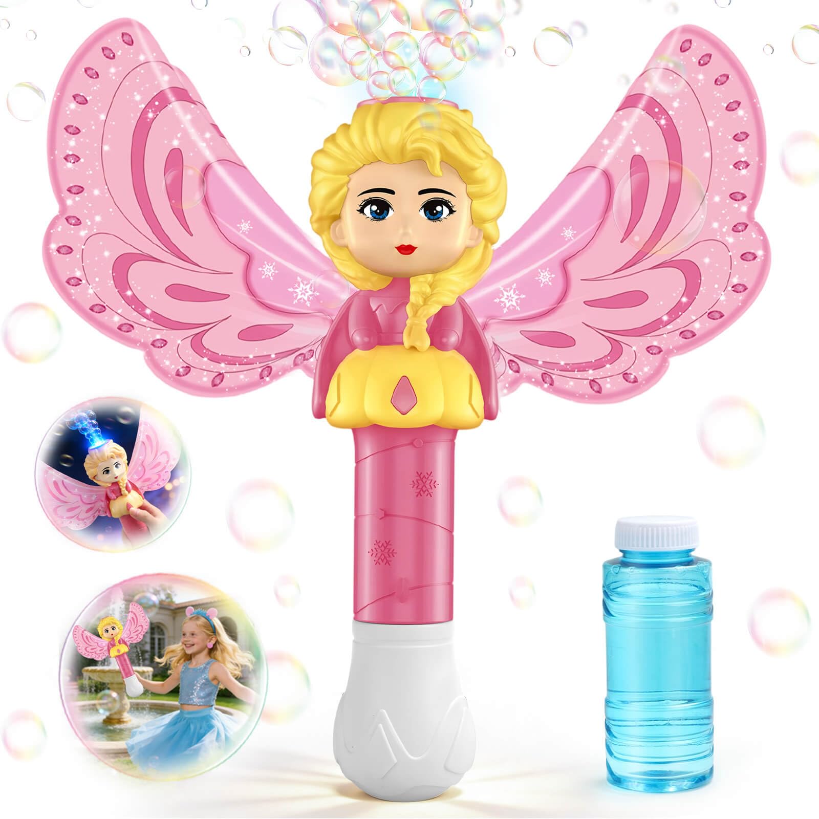 Toys for 3-8 Year Old Girls: Princess Bubble Wand for Kids Light Up Bubble Machine Gifts for Girls Age 3 4 5 6 7 8 Birthday Presents Bubble Maker for Toddlers Outdoor Garden Wedding Party