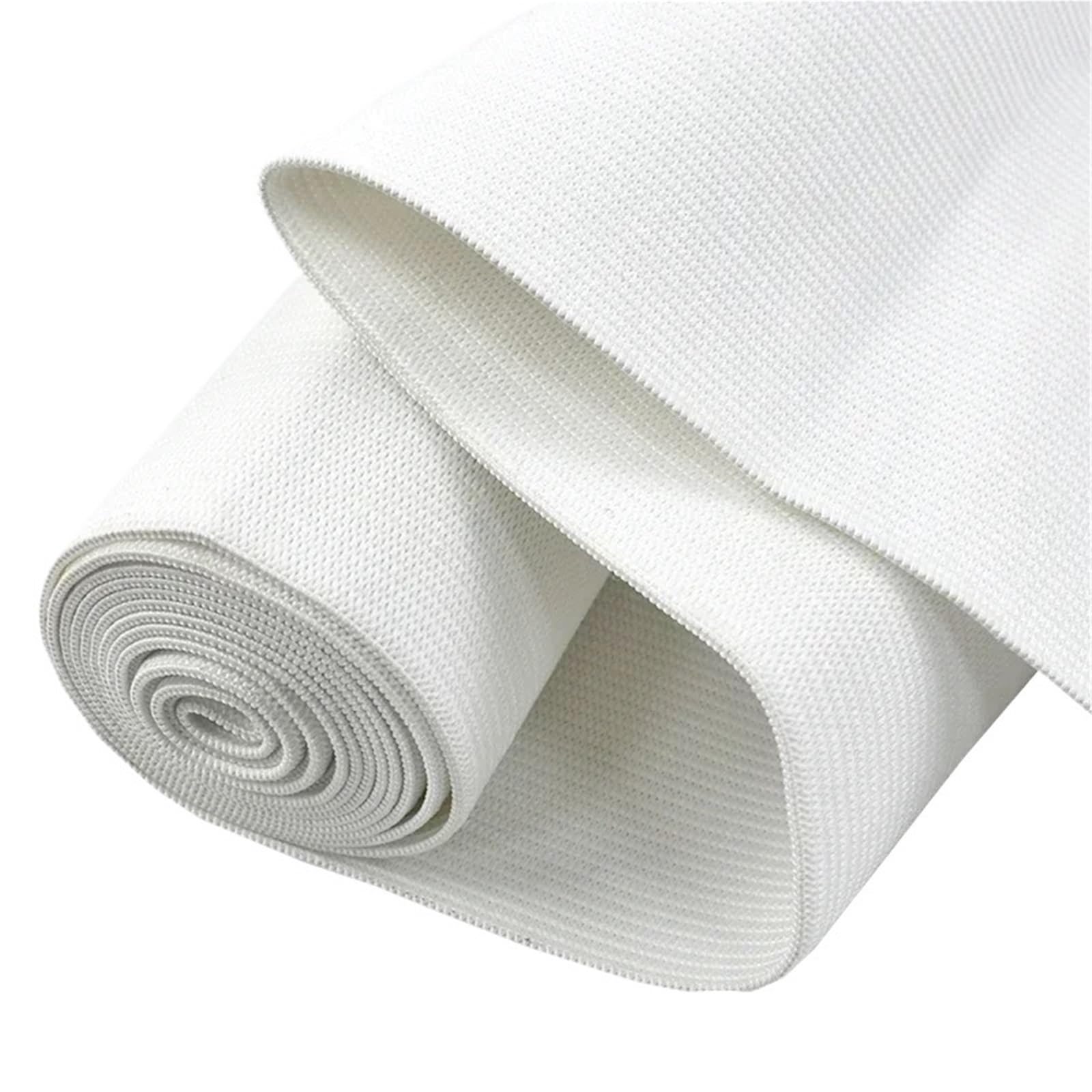 Cinta elástica de punto para costura, Banda De Goma Extraancho 1 Metro, 7-40cm, Cinta Elástica Ganchillo, Cincha Resorte for Cintura(White,40cm)