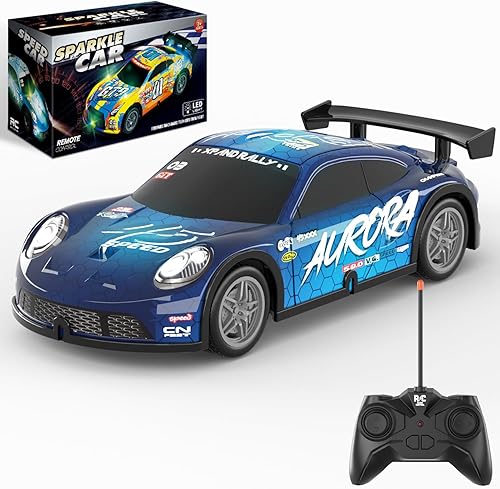 Auto de control remoto, escala 122, juguete de carreras iluminado, auto RC para niños con luces LED geniales, juguetes de autos RC Hobby, regalos de