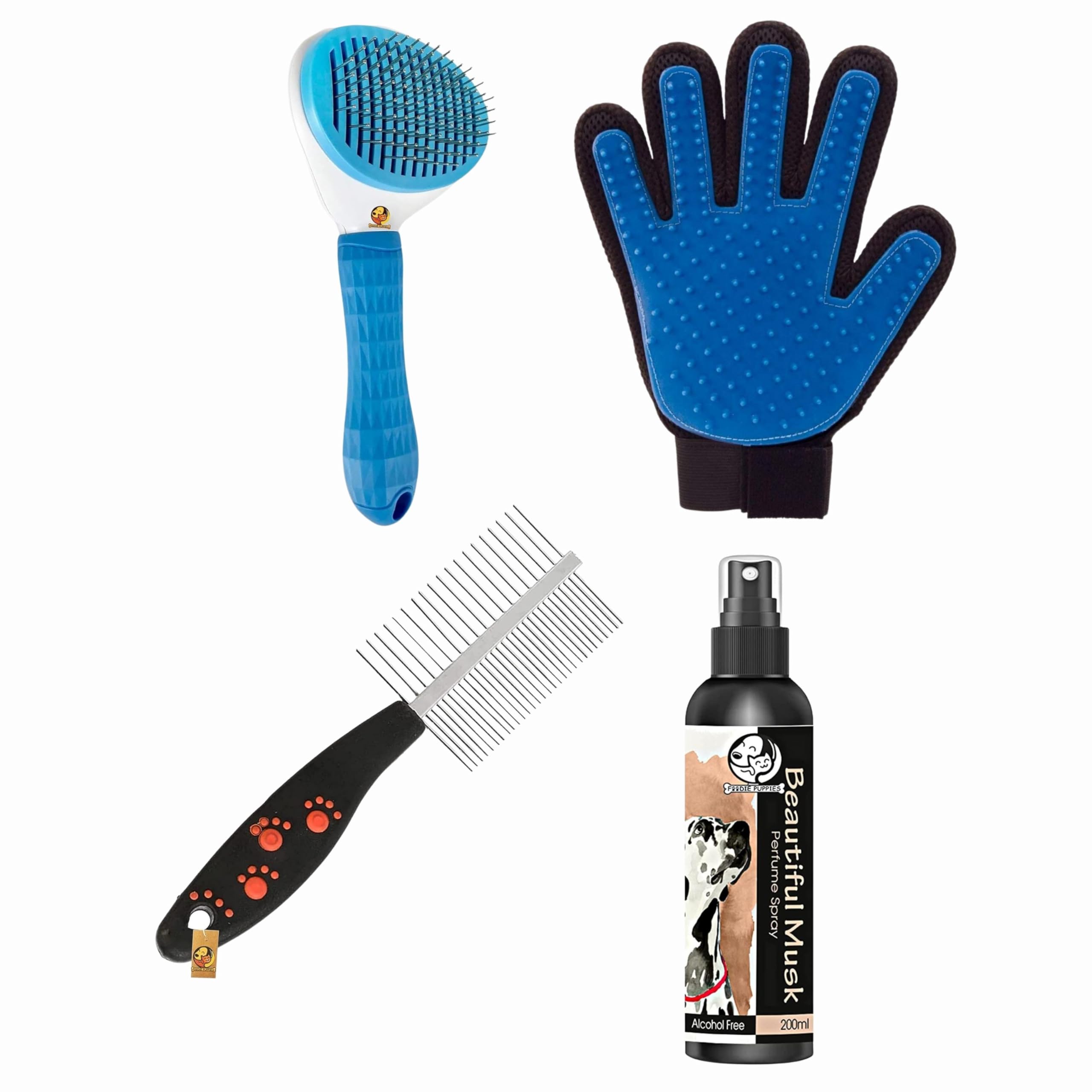 Foodie Puppies 4-in-1 Pet Grooming Combo Gift Box (Oval Slicker, Hand Glove, Paw Dual-Side Comb, Beautiful Musk Perfume) | Leaves Coat Soft, Shiny, and Refreshing | Suitable for Dogs, Puppies & Cats (B0CL544HLN) Amazon Price History, Amazon Price Tracker