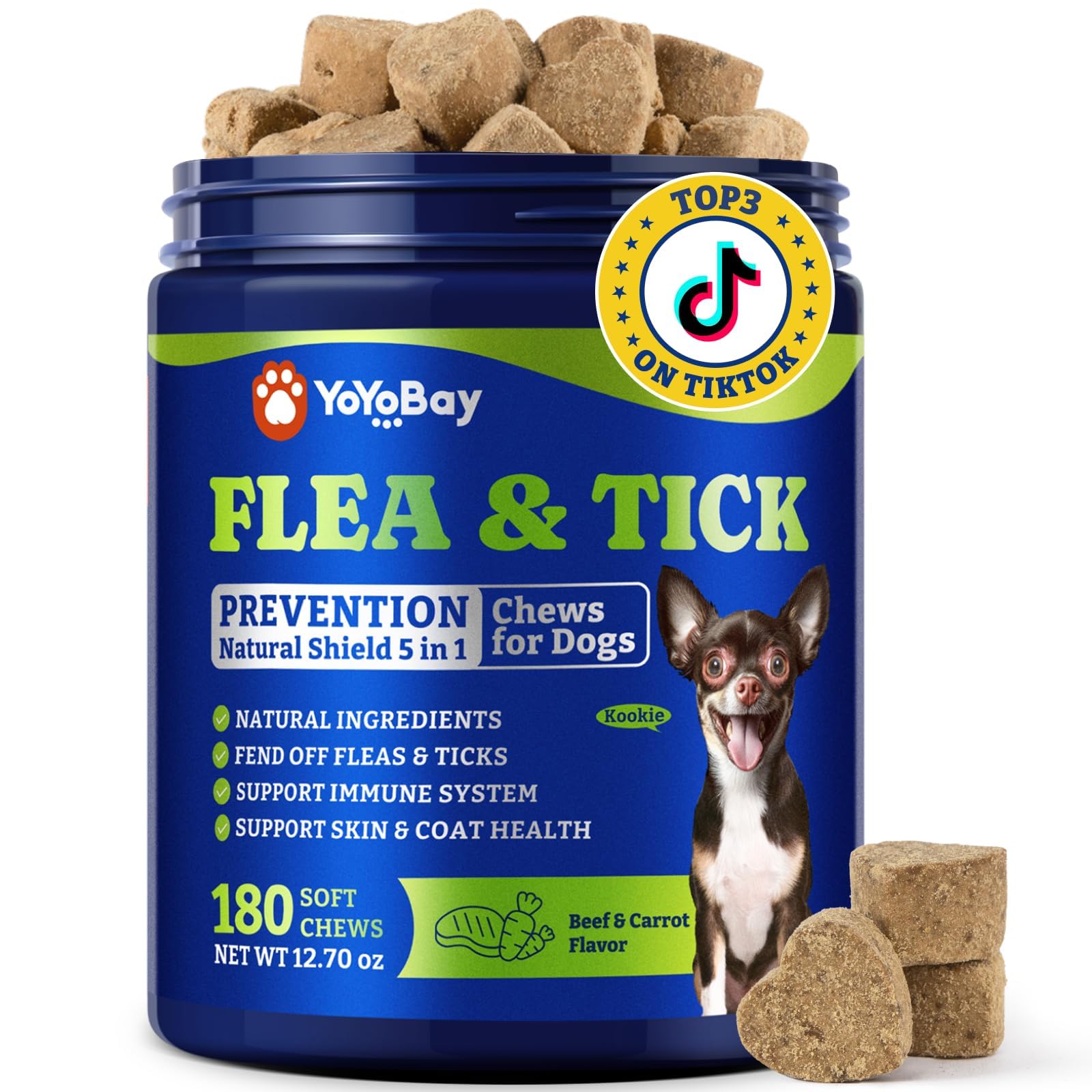 Flea &amp; Tick Prevention for Dogs Chewables,Oral Flea Pills, Dogs Supplement
