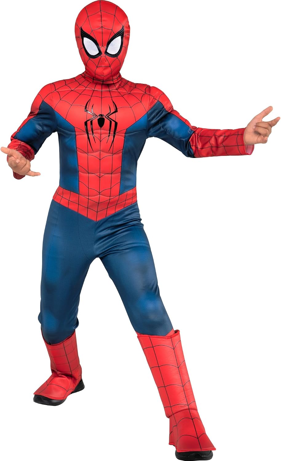 MARVEL Spider-Man Brand New Day Official Youth Halloween Costume - Premium Quality Padded Jumpsuit with Pull On Fabric Mask