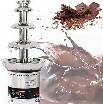 WJW Chocolate Tower 4/5/6/7 Layer Commercial Chocolate Fondue Waterfall, Chocolate Fountain, Temperature Control, Large Capacity Chocolate Fountain Machine, Sauce Heater for Party Restaurant Wedding