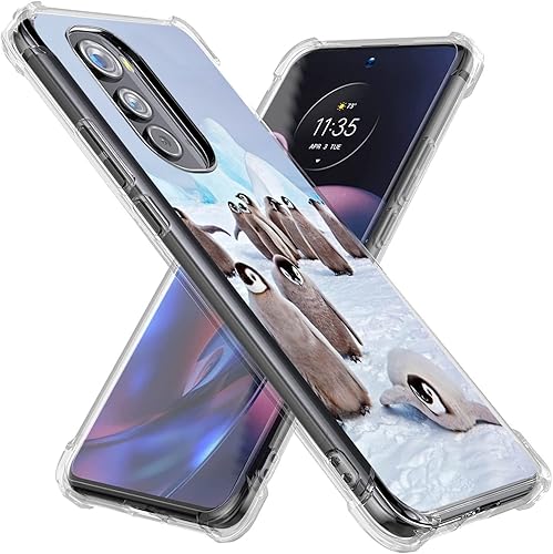 Miniatura 8 de Funda para Motorola Edge 2022, colibríes flores rosadas protección contra caídas, funda a prueba de golpes TPU de cuerpo completo protectora