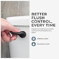 Vista 5 de Palanca de inodoro Qualihome negra - Palanca de descarga de inodoro de montaje frontal de color negro mate - Reemplazo universal - Diseño duradero