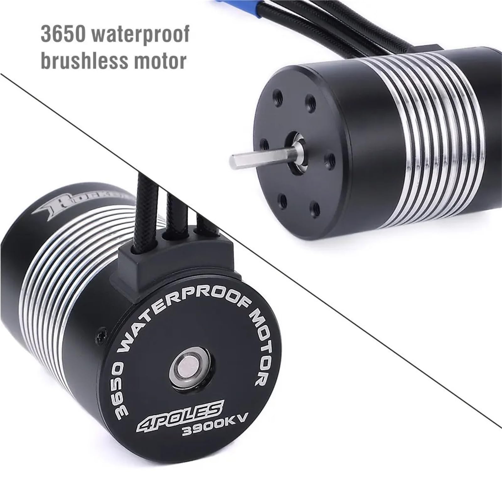 3650 5900KV bezczujnikowy bezszczotkowy wodoodporny wał silnika średnica 3,175 mm złącze 4 mm do samochodu 1/10 RC