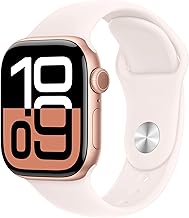 Apple Watch Series 10 [GPS, 42mm] - Rose Gold Aluminum Case with Light Blush Sport Band, S/M (Renewed)