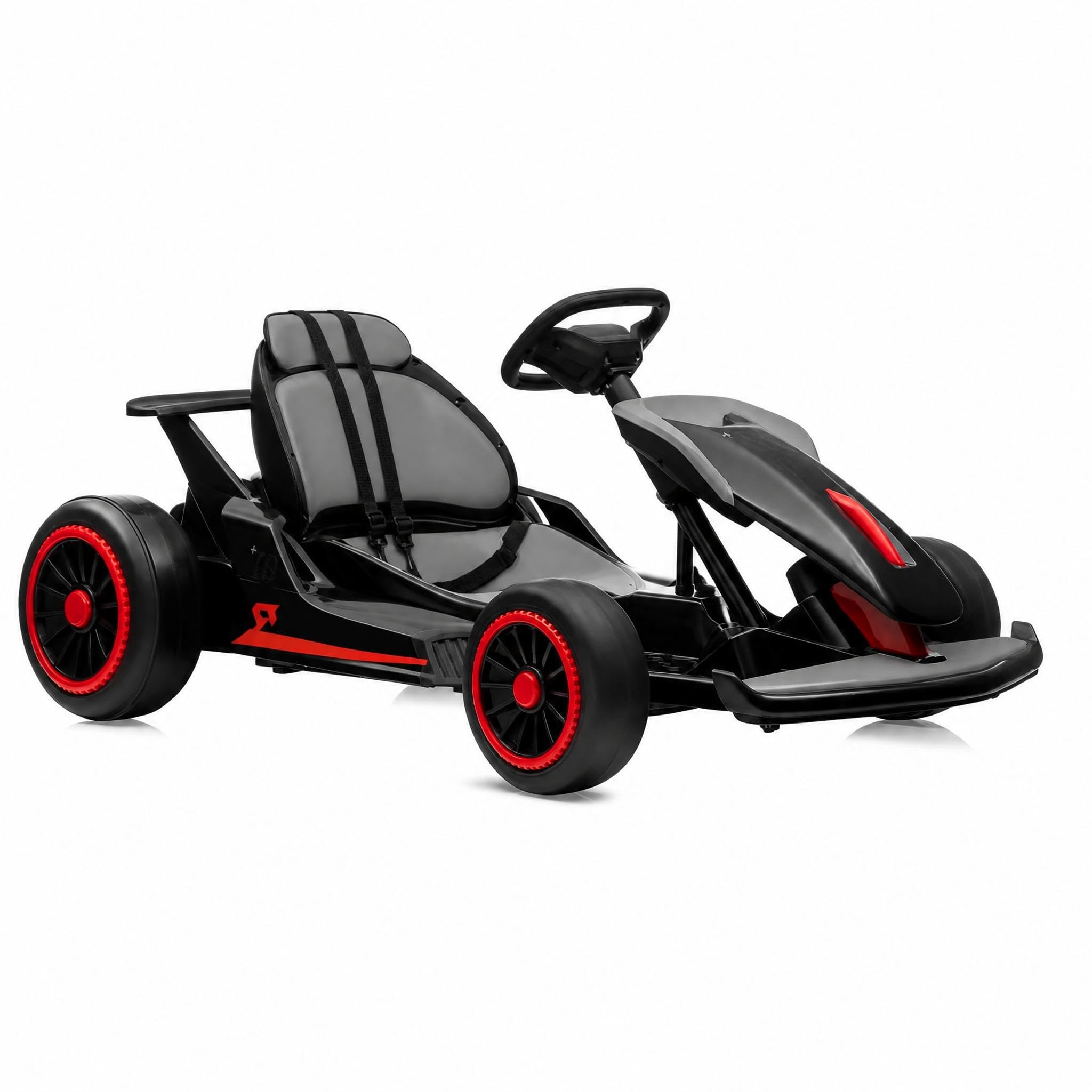 24V Electric Go Kart for Kids, Dual Motor Drift Ride-On Racing Toy with Safety Belt, Powe…