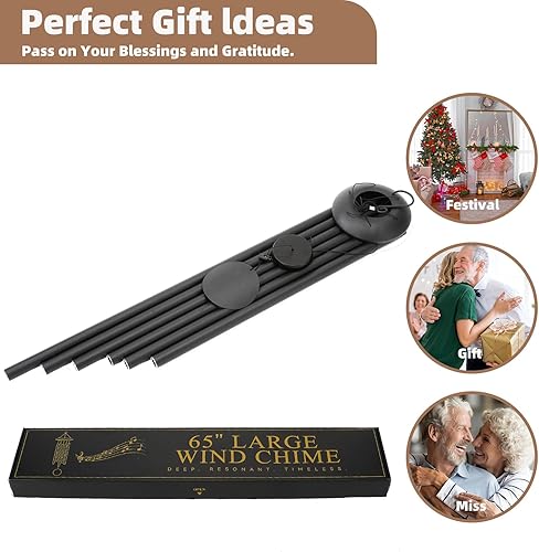 Vista 24 de Campanillas de viento para exteriores, tono profundo, grandes tonos melódicos relajantes, campanillas de viento para exteriores, campanillas