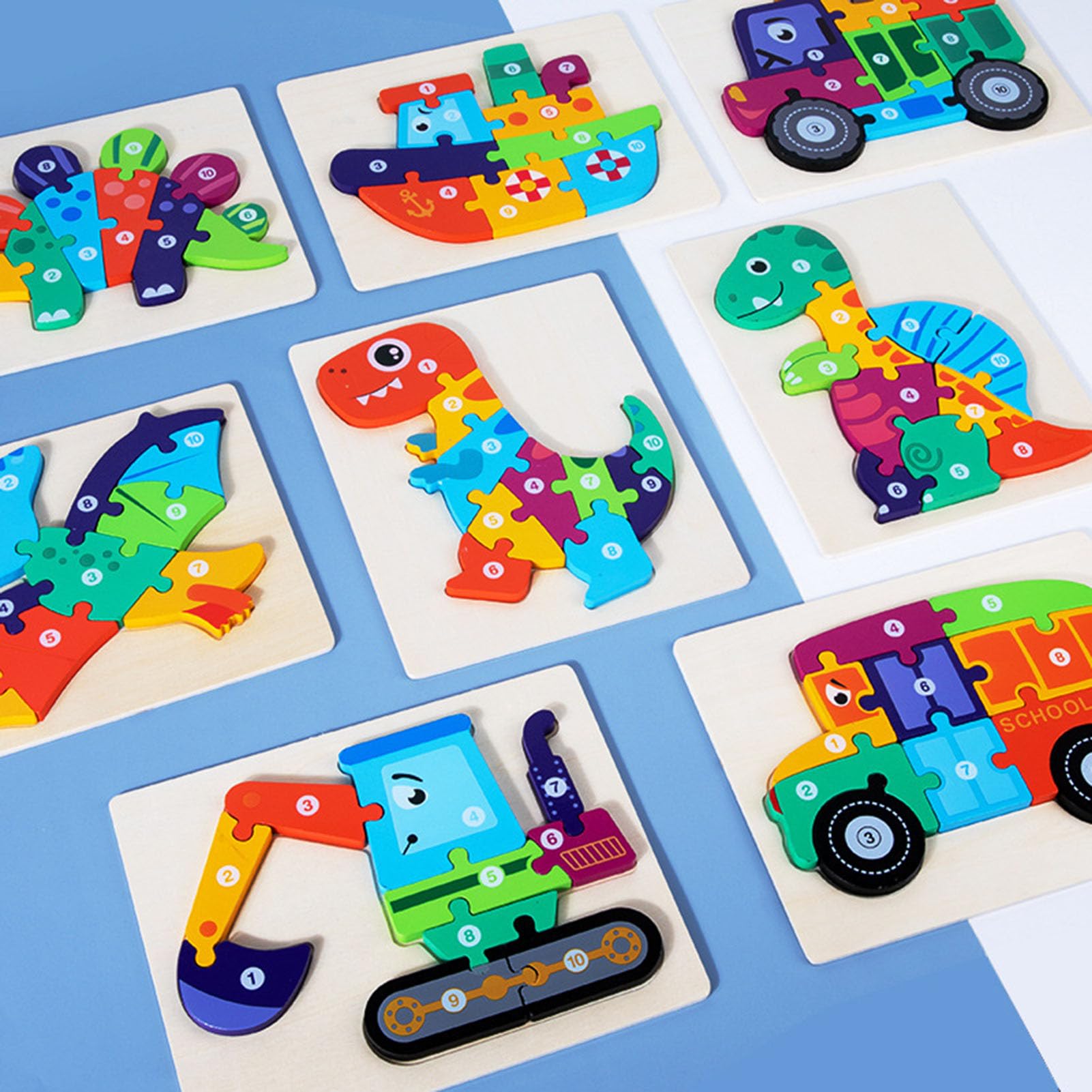 Holzpuzzle Für Kleinkinder 3D, Lernspielzeug Für Frühe Bildung | Holz-Zahlenpuzzle, Montessori-Zahlenspielzeug, Formzuordnungsspiel
