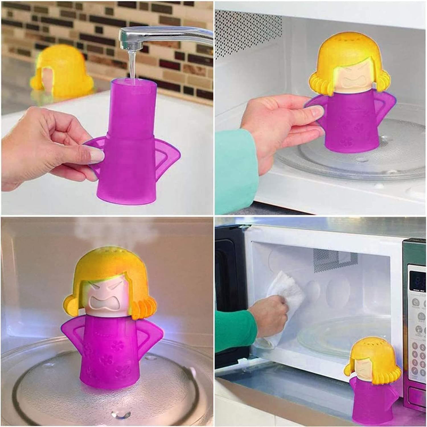 Holoras Microonde Cleaner Angry Mama Viola 1 Confezione Pulisci Microonde  Angry Mama lencicol Contenitori per microonde Conservazione cibi
