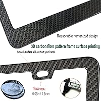 Vista 5 de BGMVFK Marco de matrícula de fibra de carbono, cubierta de aluminio negro resistente para placa de automóvil, paquete de 2 unidades a prueba