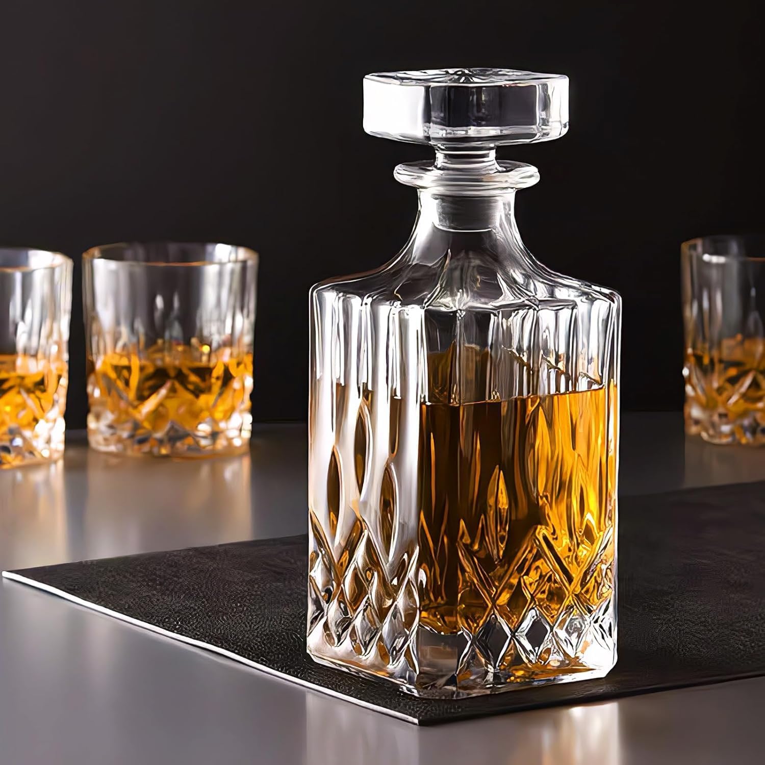 Red-Rubby Whiskey Bottle Decanter for Whisky Scotch, Liquor, Vodka, Wine or Bourbon | Food Grade Bpa Free (800 ML) - Glass | Decanter-6