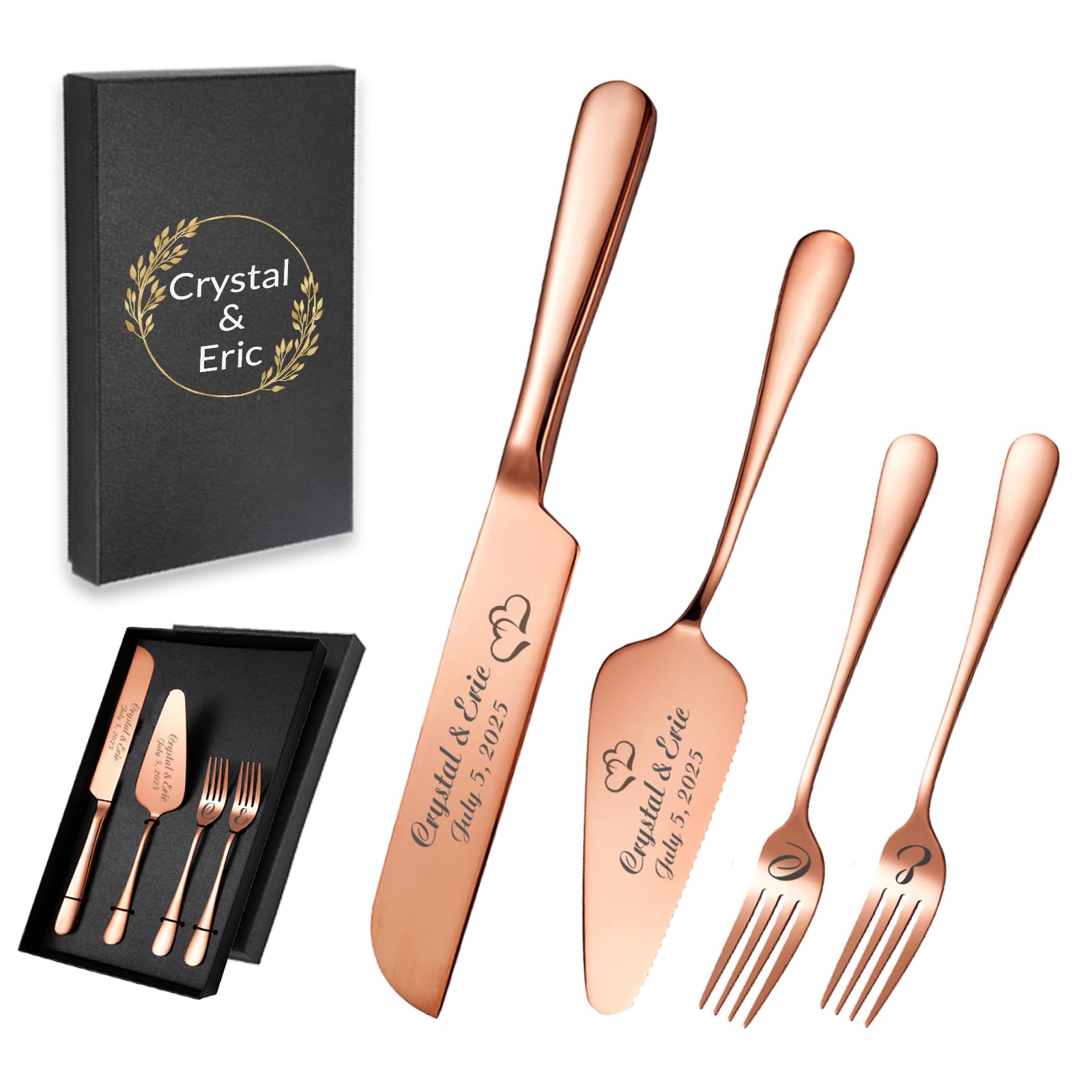 Personalized Wedding Cake Knife Set - Stainless Steel -11 Personalized Wedding Cake Knife Set - Stainless Steel -11