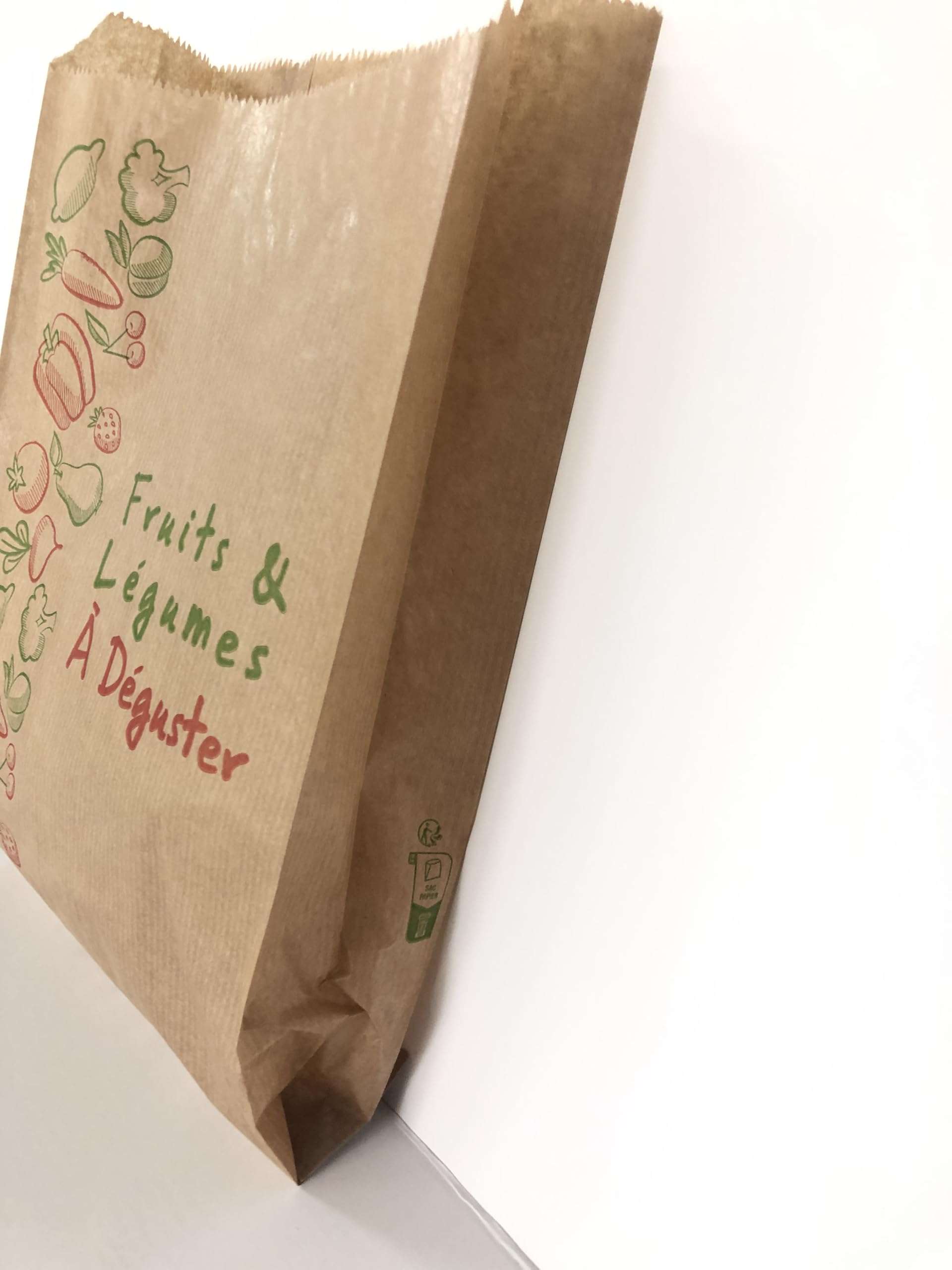 Lot de 1000 Sacs en Papier Kraft Enfilée Brun pour Bijoux Fruit Légumes 31 cm x 20 cm x 7 cm