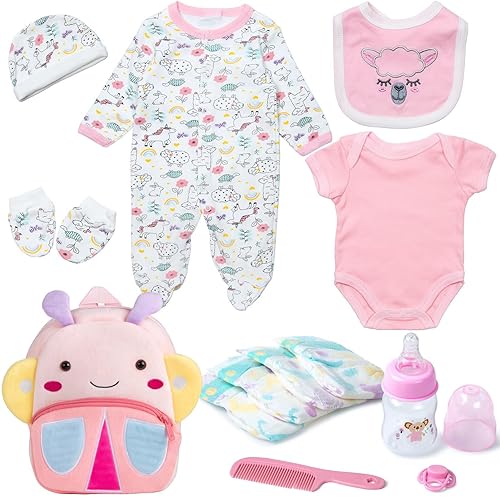 Ropa de muñeca Reborn para muñeca de bebé de 18 a 22 pulgadas, ropa de muñeca recién nacida de 20 pulgadas, oveja rosa, accesorios de trajes con