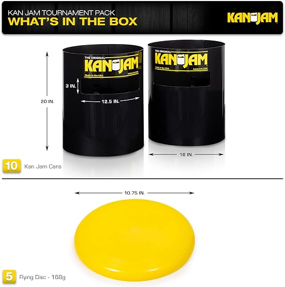 Kan Jam Disc Toss Game Tournament Pack - Pack of 5 Sets - Team Competition Lawn Games - Official 168G Frisbees for Adults & Goals - Group Play Outdoor & Yard Games