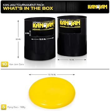 Kan Jam Disc Toss Game Tournament Pack - Pack of 5 Sets - Team Competition Lawn Games - Official 168G Frisbees for Adults & Goals - Group Play Outdoor & Yard Games