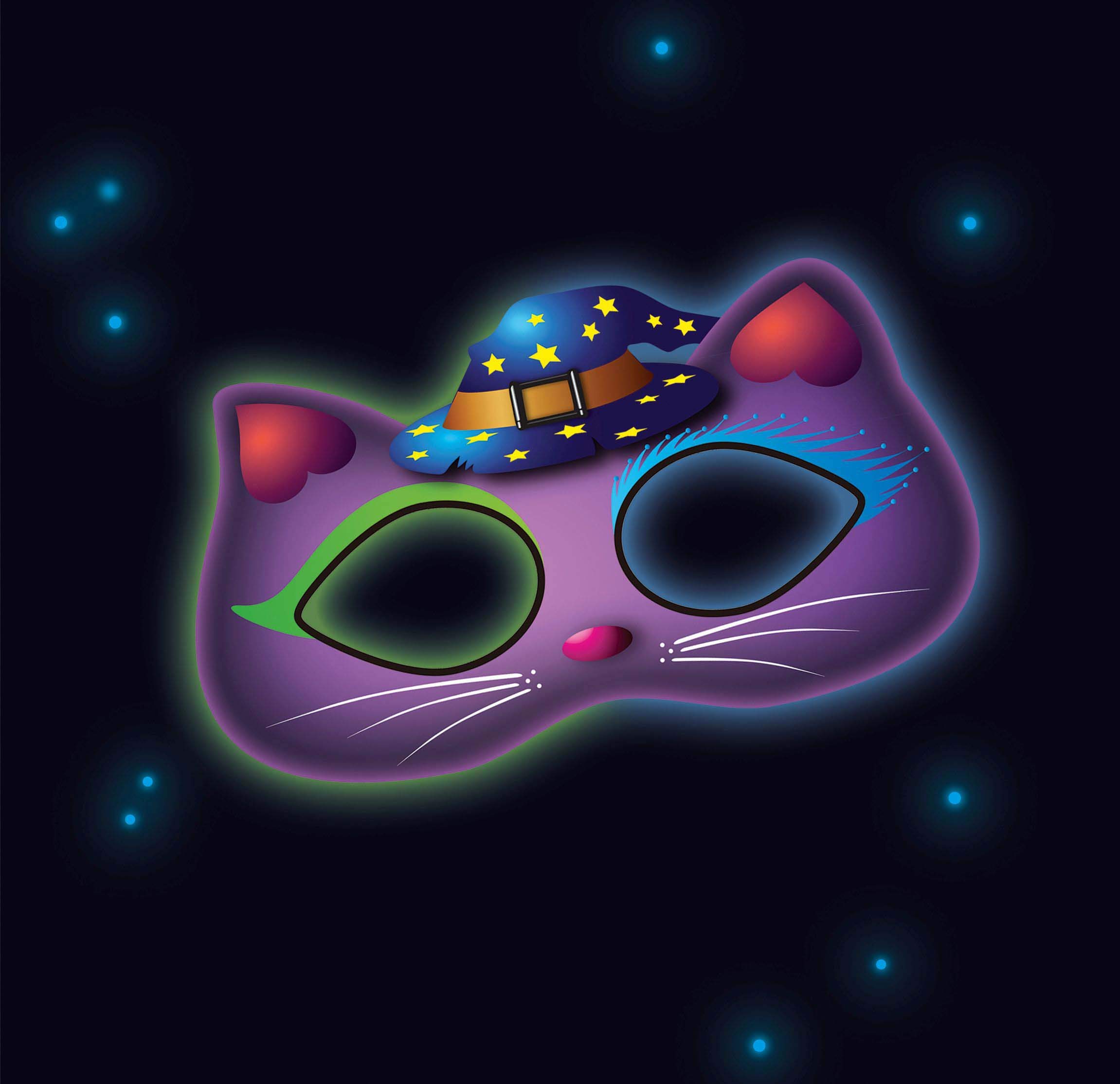 Amscan Multicolored 9902345 Glow Stick Mask Cat