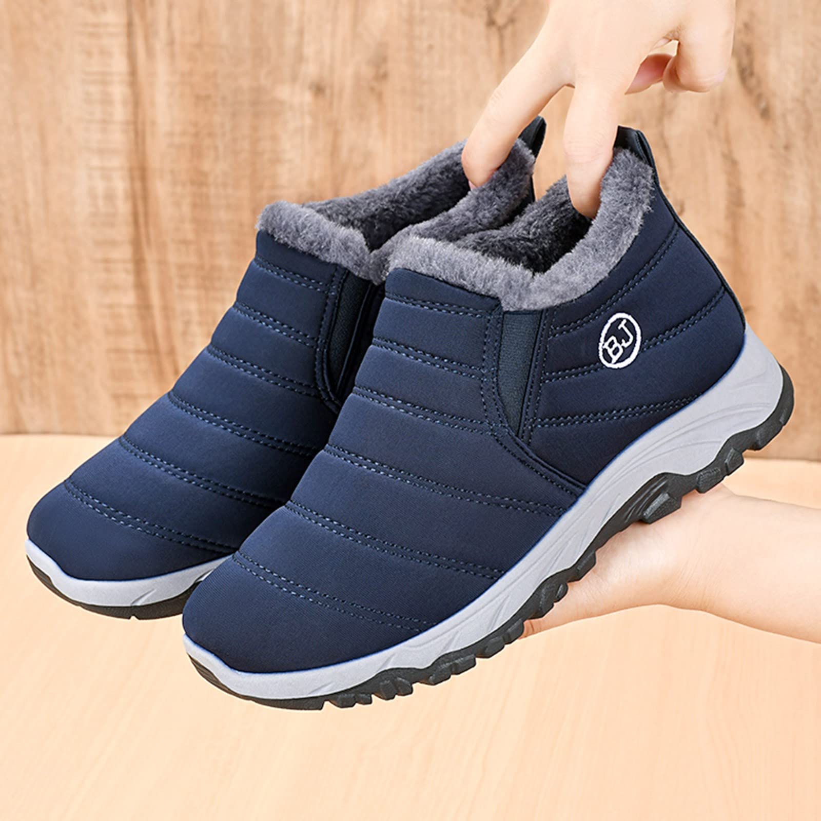 Generisch Winterschuhe Herren Unisex Warm Gefütterte Schneestiefel Wasserdicht Wanderstiefel Weich Rutschfest Thermoschuhe Leicht Warme Wanderschuhe Freizeit Winterstiefel Winter Kurzschaft Stiefel