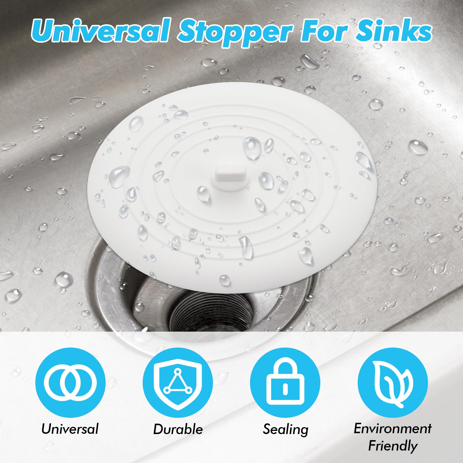 6 Stück Silikon-Abflussstöpsel Universal Für Küche & Bad – Praktisch, Farbig, Wasserdicht